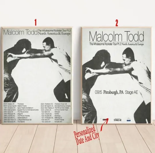 Discover Custom Malcolm Todd Wholesome Rockstar Tour pt. 2 Tour 2025 Poster