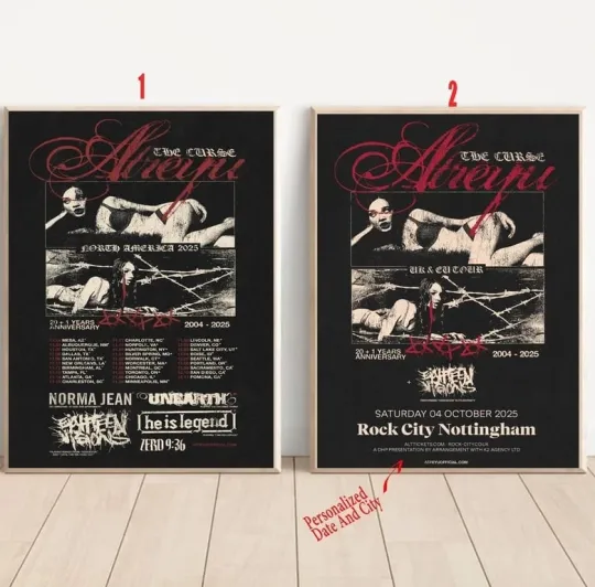 Discover Custom Atreyu The Curse North American Tour 2025 Poster