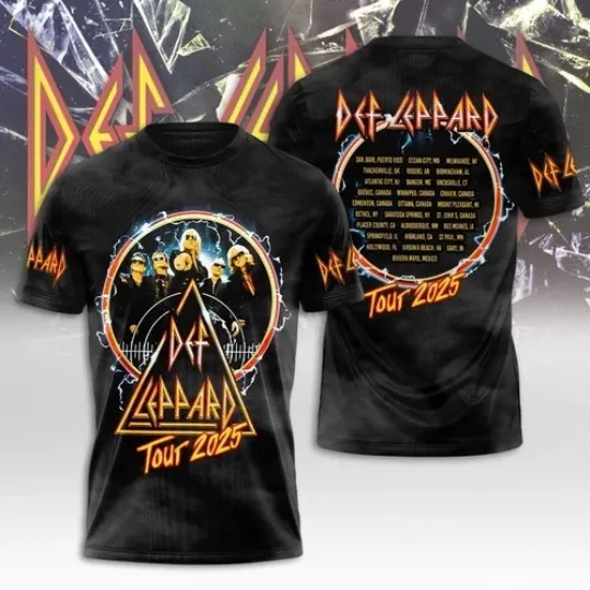 Discover Def Leppard Tour 2025 Limited Edition Unisex 3D T Shirt