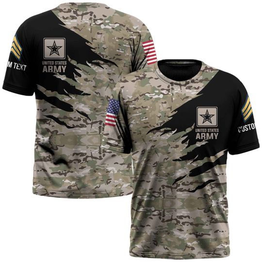 Discover Customized Camouflage U.S. Veteran T-Shirt