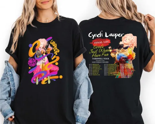 Discover HOT!! Cyndi Lauper Final Leg Girl Just Wanna Have Fun Farewell Tour 2025 T-Shirt