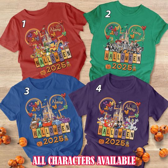 Discover Personalized Disneyyy Halloween Group Shirt, Spooky Mickeyy And Friends Shirt, toy stories Skeleton Shirt