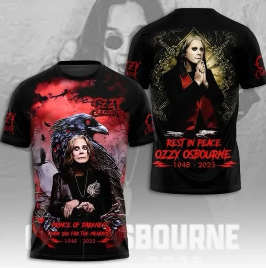 Discover Ozzy Osbourne Rest In Peace 1948-2025 Thank You 3D Shirt 2
