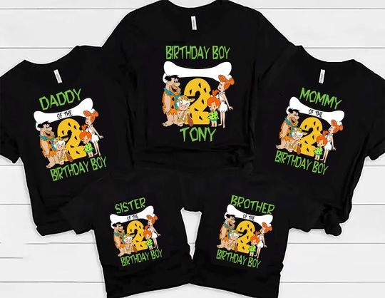 Discover Flintstones  Birthday Shirt, Funny Flintstones Game Cartoon Kids Toddler T-shirt, Custom Personalized Birthday Gift