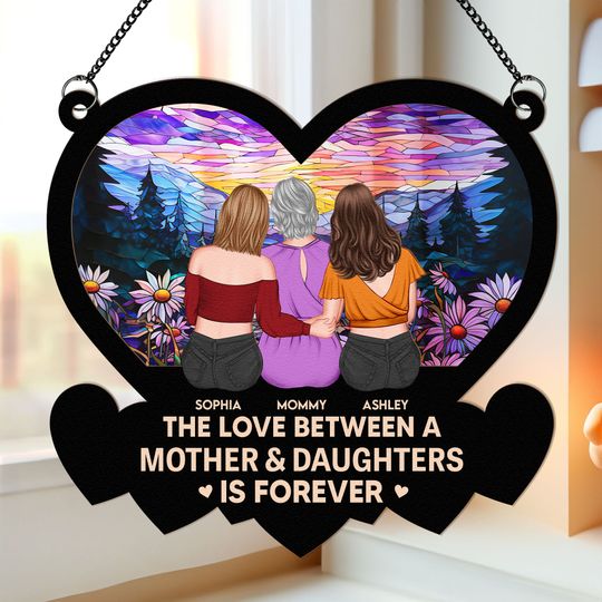 Discover Mom & Daughter Linked Together - Personalized Window Hanging Suncatcher Ornament