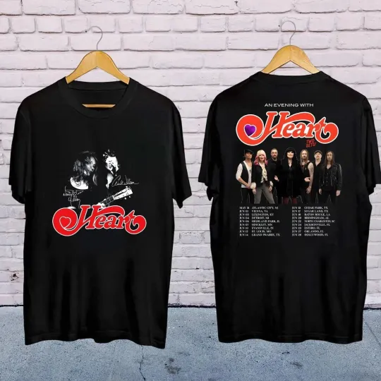 Discover Rock Band Heart Concert Heart Band An Evening With Tour 2025 T-Shirt