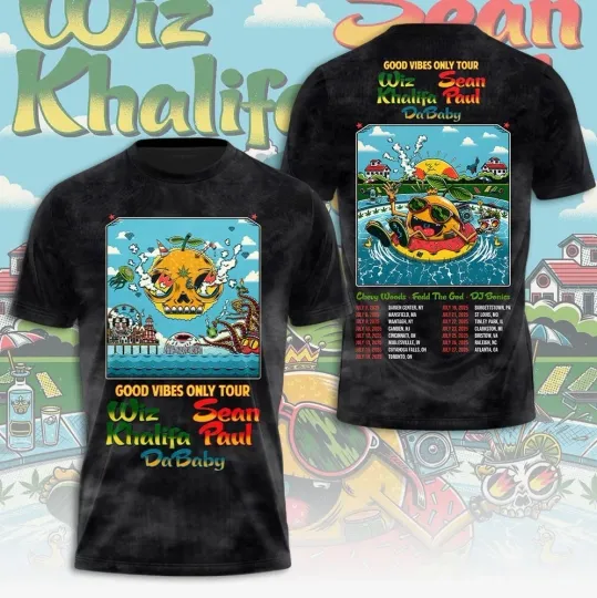 Discover Wiz Khalifa Good V only tour 2025 3D T Shirt Size S-5XL