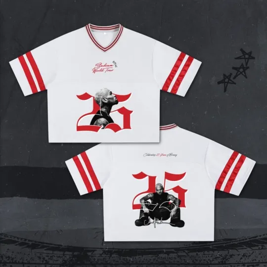 Discover Breezy Bowl 25 Jersey, Chris Brown Inspired Tour Shirt, Concert Shirt