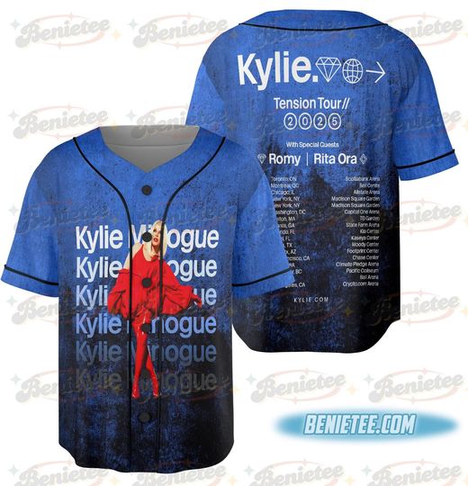 Discover 2025 Kylie Minogue Tension World Tour Baseball Jersey