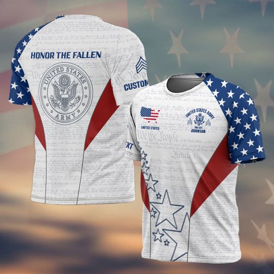 Discover Customized US Veteran Honor the Fallen 3D T-Shirt