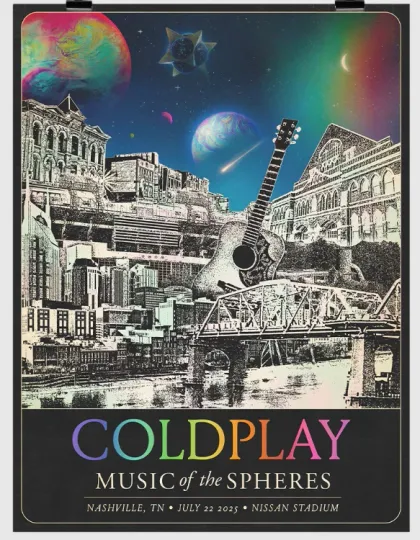 Discover Coldplay Music Of  The Spheres JULY 07/22/2025 Nashville Poster