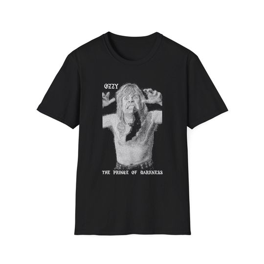 Discover Ozzy Osbourne Tribute Shirt  White Ink Memorial Tee RIP Prince of Darkness