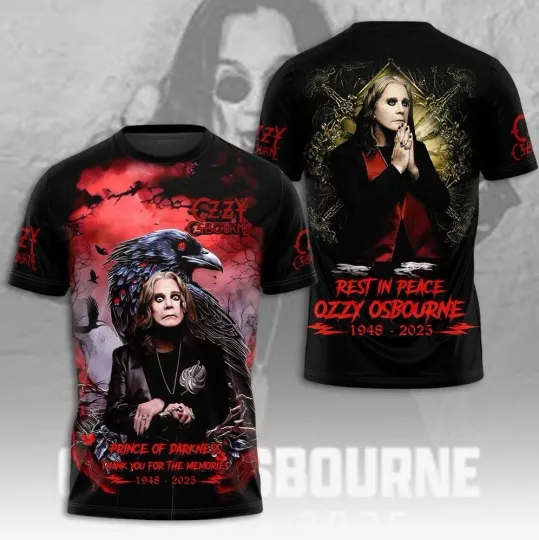 Discover Ozzy Osbourne 1948-2025 Thank You 3D T-Shirt