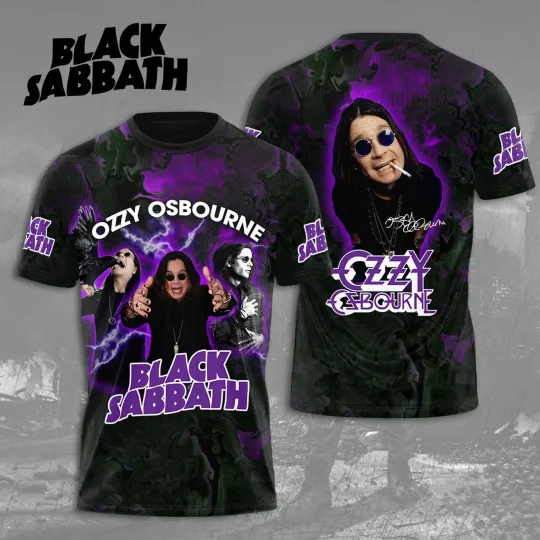 Discover Ozzy Osbourne Black Sabbath 3D 1948 2025 Signature Shirt US1404