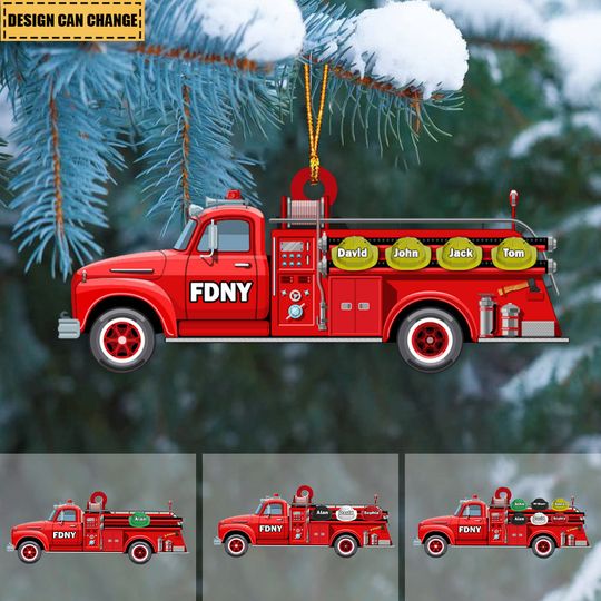 Discover Personalized Firefighter , Fire Truck Acrylic Car / Christmas Ornament