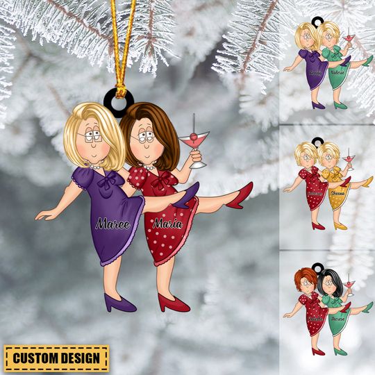 Discover Personalized Friends/Besties/Twins/Sisters Acrylic Ornament