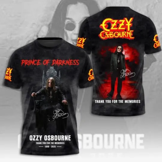 Discover Ozzy Osbourne 3D T-Shirt, Ozzy Osbourne 1948-2025 Shirt