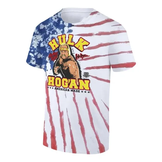 Discover WhiteRed Hulk Hogan American Made American Flag  T-Shirt 3D Print