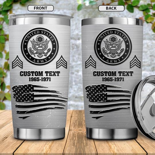 Discover Customized US Military Proudly Served Stainless Steel Tumbler