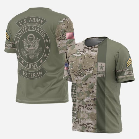 Discover Personalized U.S. Veteran 3D T-shirt