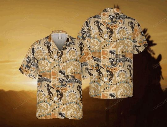 Discover American Native Pattern Hawaiian Shirt Summer Tribal Aloha Shirt