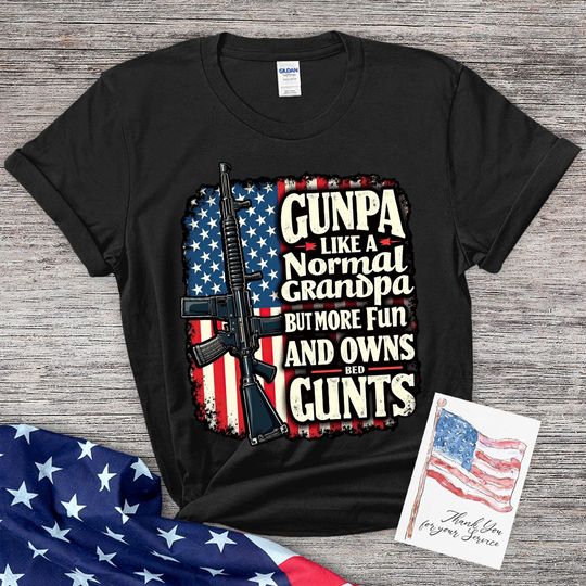 Discover Gunpa Like a Normal Grandpa But More Fun and Own Bed Gunts, Funny Grandpa Gildan 64000 T-shirt