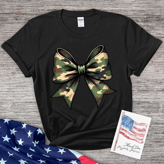 Discover Camoflage Bowtie, Patriotic Gildan 64000 T-shirt
