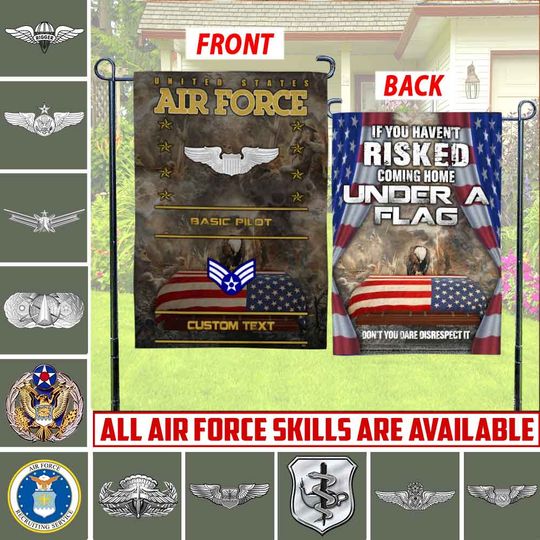 Discover Customized USAF Skill Badges Garden Flag