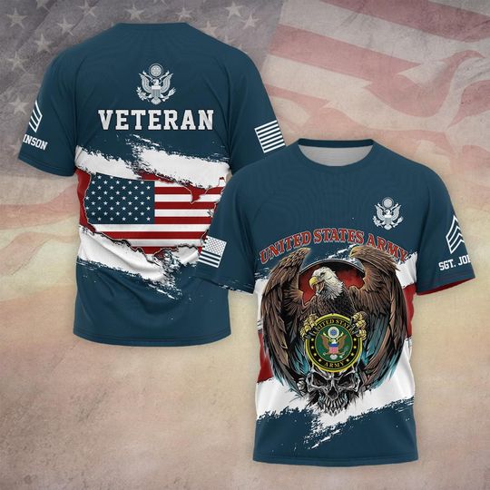 Discover Customized US Veteran With US Flag Map