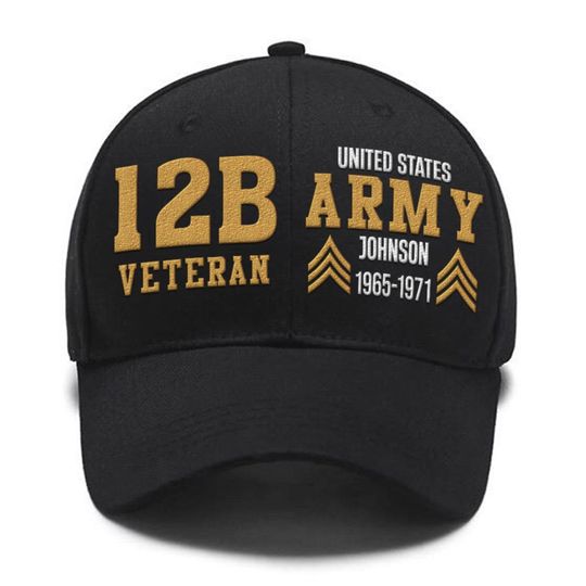Discover Customized US Veteran Army Mos Proudly Served Embroidered Baseball Caps