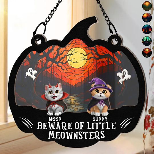 Discover Beware Of Little Woofsters & Meownsters - Personalized  Suncatcher Ornament