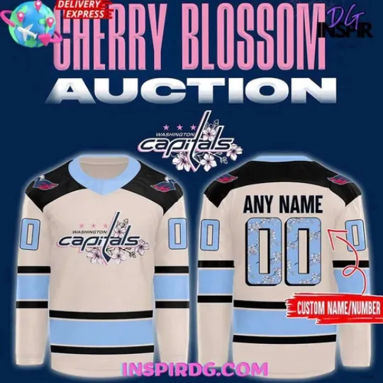 Discover Personalized Washington Capitals Cherry Blossom 2025 Cream Hockey Shirt Unisex