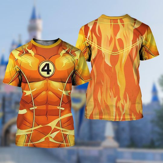 Discover Johnny Storm Human Torch 3D Hoodie, Fantastic Four First Steps Sweatshirt, Avengerss Costume