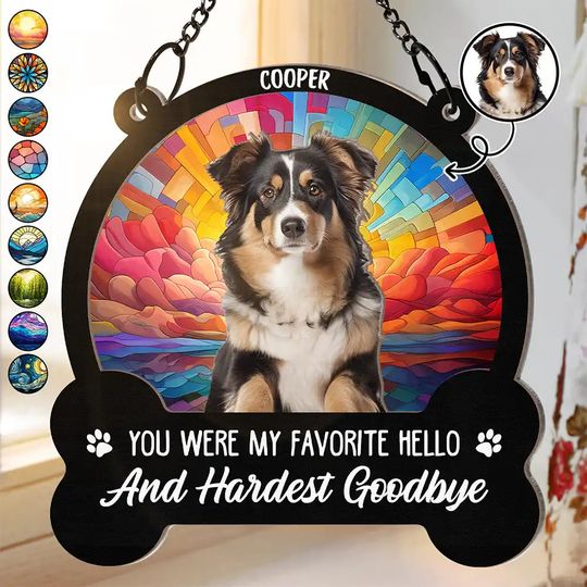 Discover Custom Photo You Were My Favorite Hello - Personalized Window Hanging Suncatcher Ornament