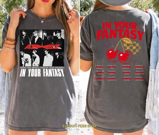 Discover Retro Ateez Shirt Kpop Ateez Golden Hour Part 2 Shirt, ATEEZ 2025 World Tour In Your Fantasy Shirt