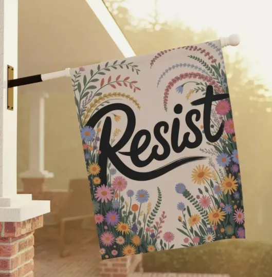 Discover Resist Subtle Anti Trump Flowers Double-sided Flag, Resist Anti Trump Flag