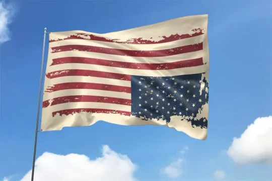 Discover Vintage Upside Down American Flag FDT Anti Trump Fight Fascism Political Flag