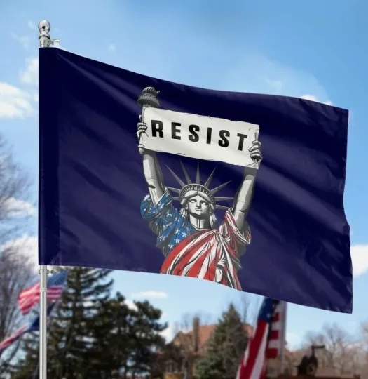 Discover Resist Anti Trump Statue Of Liberty Double-sided Flag, Resist Anti Trump Flag