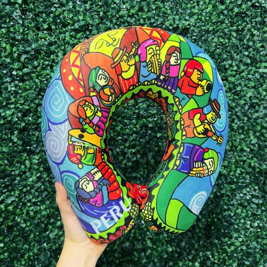 Discover Colorful Peruvian Travel Neck Pillow, Comfortable U-Shaped U-Shaped Travel Neck Pillows
