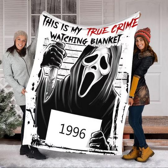 Discover Mugshot Scream Ghostface Fleece Blanket, This Is My True