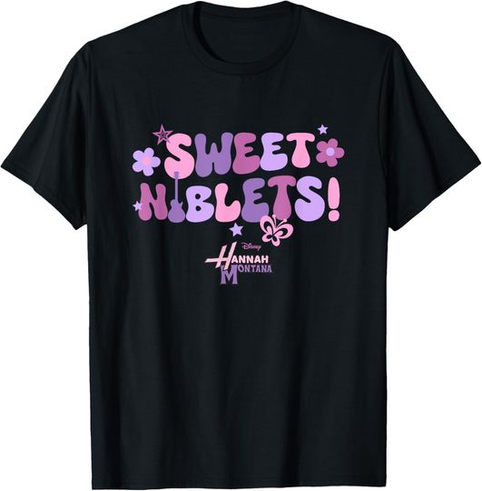 Discover Disneyyy Hannahh Montana Sweet Niblets! Floral Chest Text Logo T-Shirt