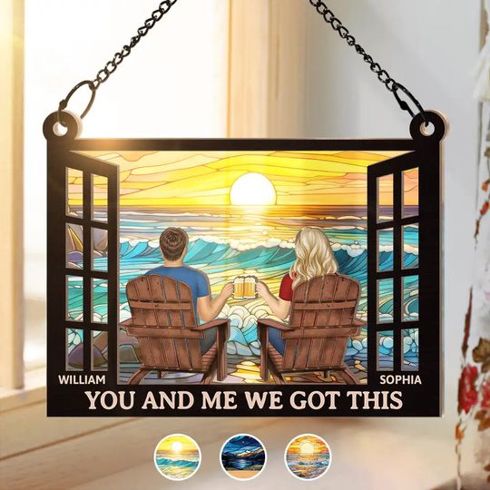 Discover You And Me We Got This Life We Love - Personalized Window Hanging Suncatcher Ornament