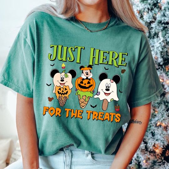 Discover Mickeyy Ghost Icecream Just Here For The Treats T-shirt,