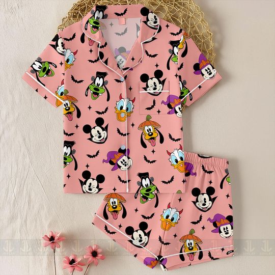Discover Mickeyy Vampire plutoo Pumpkin Minniee Witch Donald Duckk Pajamas Set