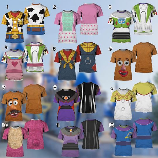 Discover Disneyyy Woodyy Jessie Buzz Potato Costume T-Shirt, toy stories Cosplay Costume Shirt