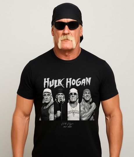 Discover Hulk Hogan Vintage Shirt, RIP Hulkamania Legend Memorial Tee, Wrestling Tribute Tshirt