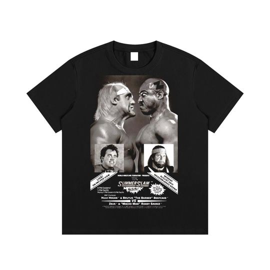 Discover Hulk Hogan vs Zeus T-Shirt, Wrestling Fan Tee, Vintage Wrestling Shirt, Nostalgic Wrestling Gift, 80s Wrestling Apparel