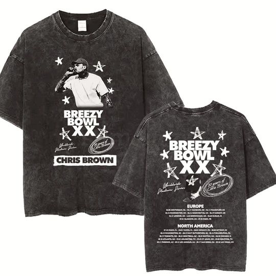 Discover Chris Brown Breezy Bowl XX Tour Shirt Vintage Concert Street Tee