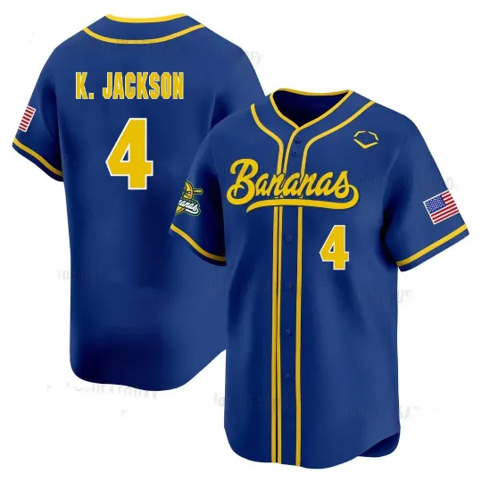 Discover NEW Savannah Bananas KJ Jackson #4 Baseball Jersey Shirt All Size US1400