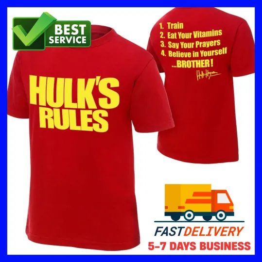 Discover Wrestling Entertainment Hulk Hogan Hulk Rules 30th Anniversary Red  T-Shirt